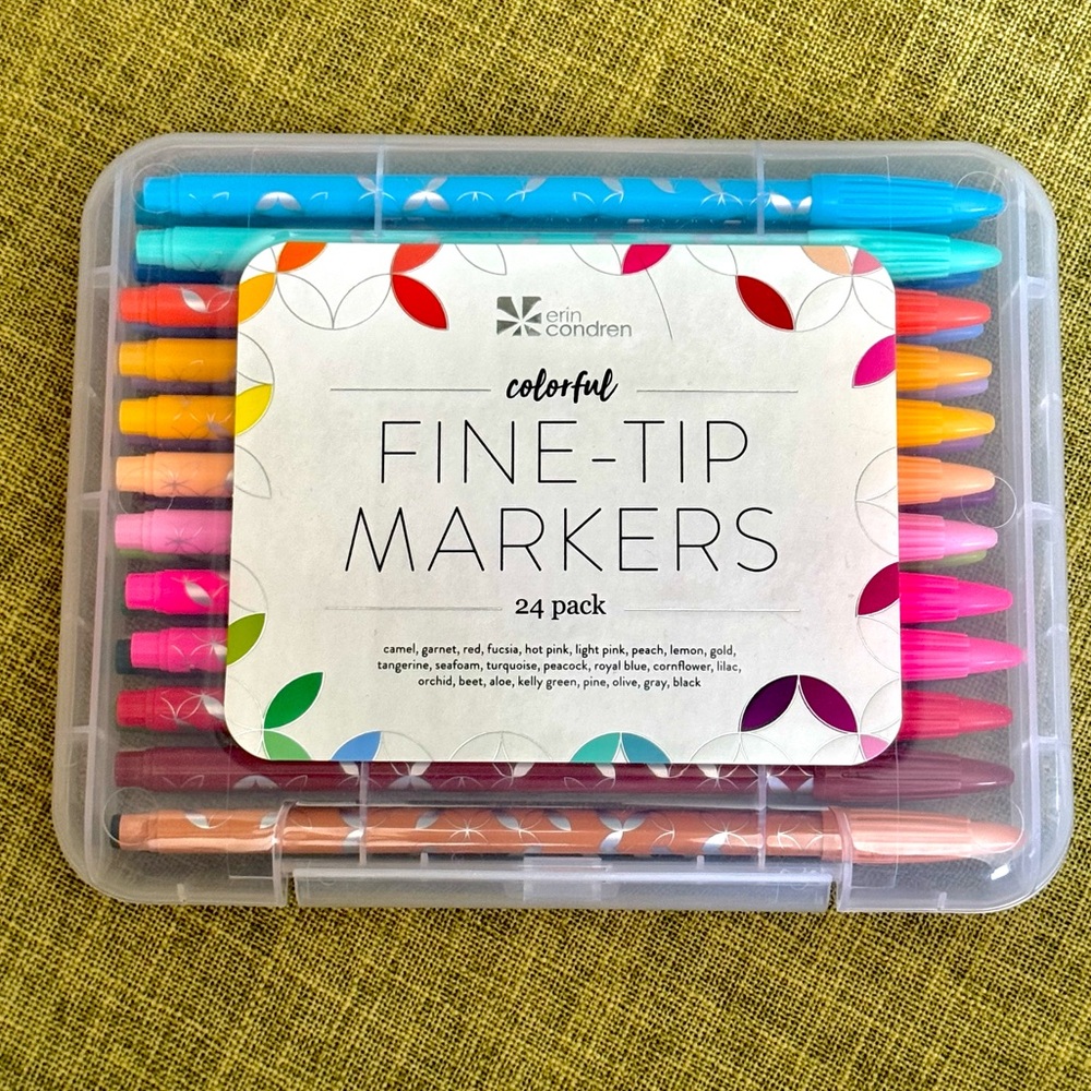 Erin Condren ~ Colorful Fine Tip Markers 24-Pack